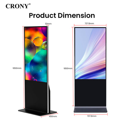 CRONY :TX55-2 55 Inch 4K Interactive Touch Screen Smart Display Android 11 LED Panel Dual Speaker Advertising machine
