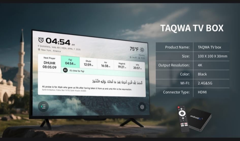 TAQWA TV BOX WITH QURAN AND AZAN