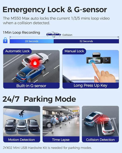 CRONY: AZDOME M550MAX 3 CHANNEL DASHCAM 4K