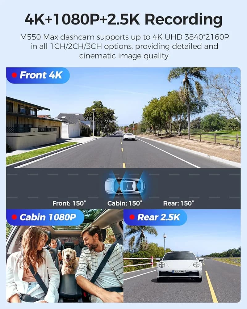 CRONY: AZDOME M550MAX 3 CHANNEL DASHCAM 4K