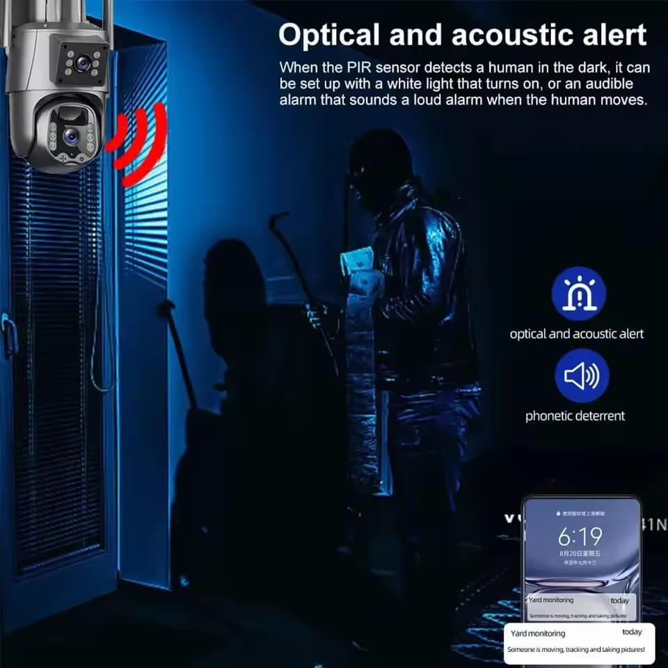 CRONY: RBX-SD400 Cameras for Home Security 6MP 4K WiFi Outdoor Solar Camera 4G SIM Wireless Surveillance Camera with Solar Panel Dual Lens PTZ IP Cam Security Protection with NIGHT Vision