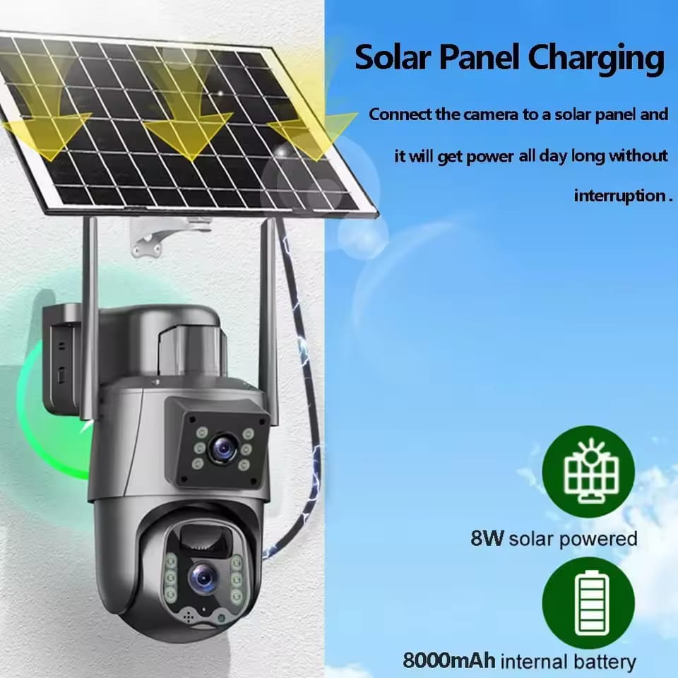 CRONY: RBX-SD400 Cameras for Home Security 6MP 4K WiFi Outdoor Solar Camera 4G SIM Wireless Surveillance Camera with Solar Panel Dual Lens PTZ IP Cam Security Protection with NIGHT Vision