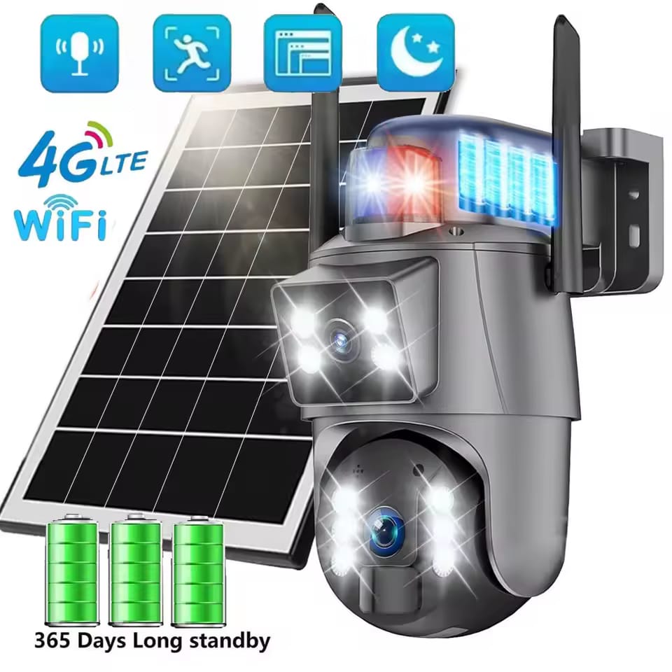 CRONY: RBX-SD400 Cameras for Home Security 6MP 4K WiFi Outdoor Solar Camera 4G SIM Wireless Surveillance Camera with Solar Panel Dual Lens PTZ IP Cam Security Protection with NIGHT Vision