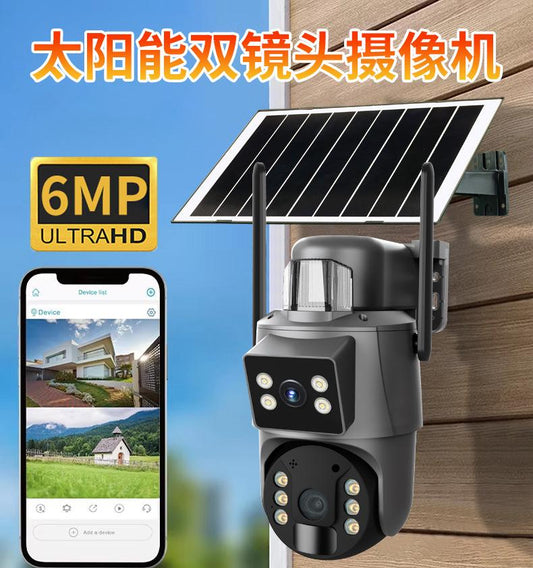CRONY: RBX-SD400 Cameras for Home Security 6MP 4K WiFi Outdoor Solar Camera 4G SIM Wireless Surveillance Camera with Solar Panel Dual Lens PTZ IP Cam Security Protection with NIGHT Vision