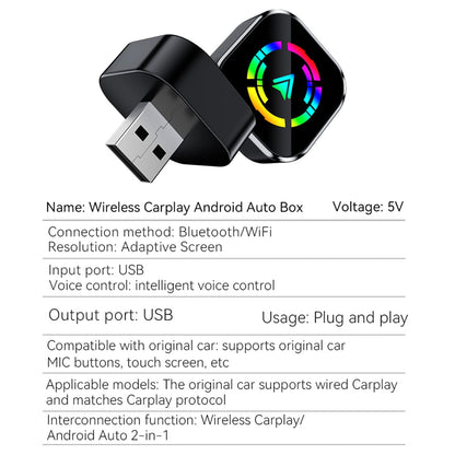 CRONY: USB Wireless CarPlay Adapter For Apple iPhone Wireless Android Auto Dongle 5G