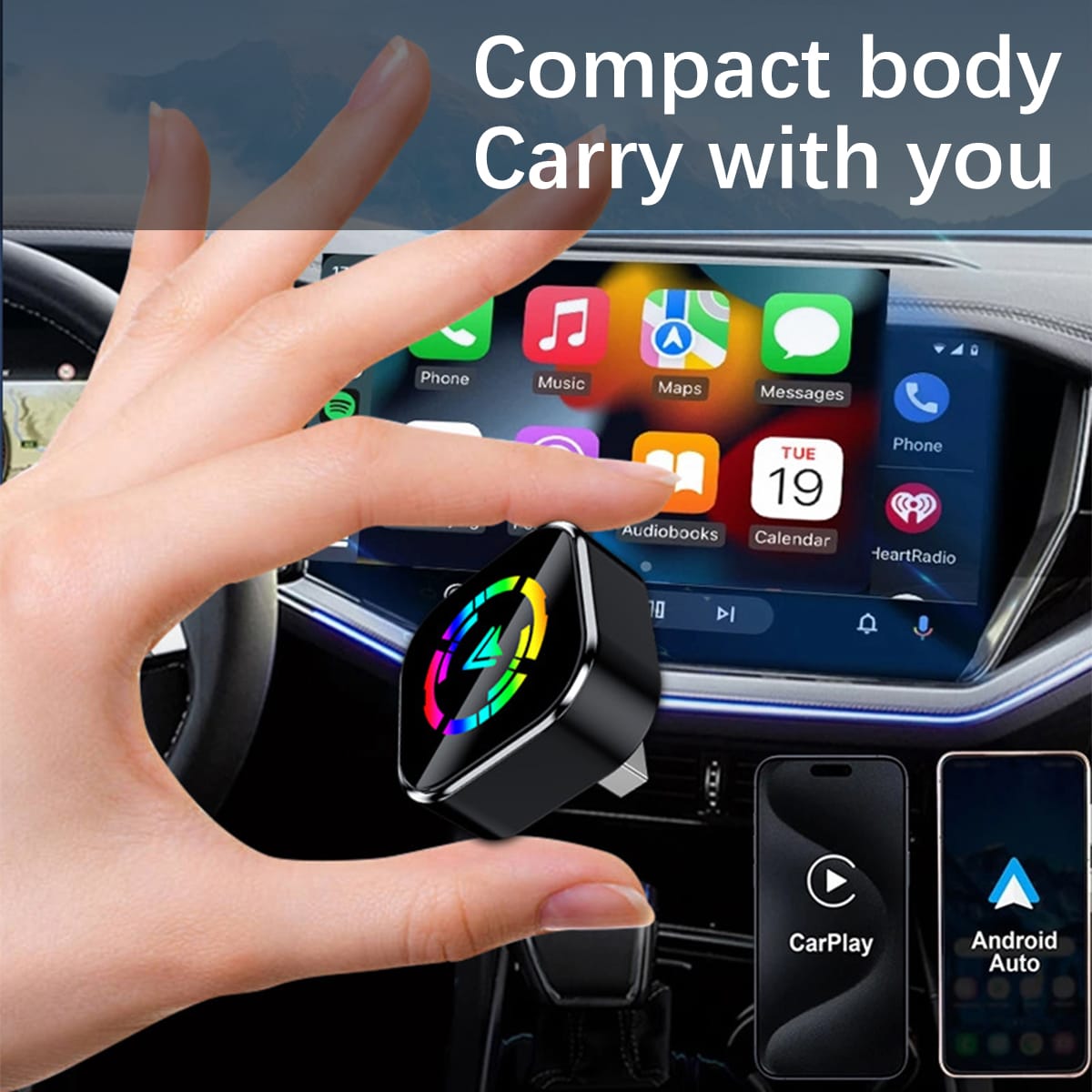 CRONY: USB Wireless CarPlay Adapter For Apple iPhone Wireless Android Auto Dongle 5G