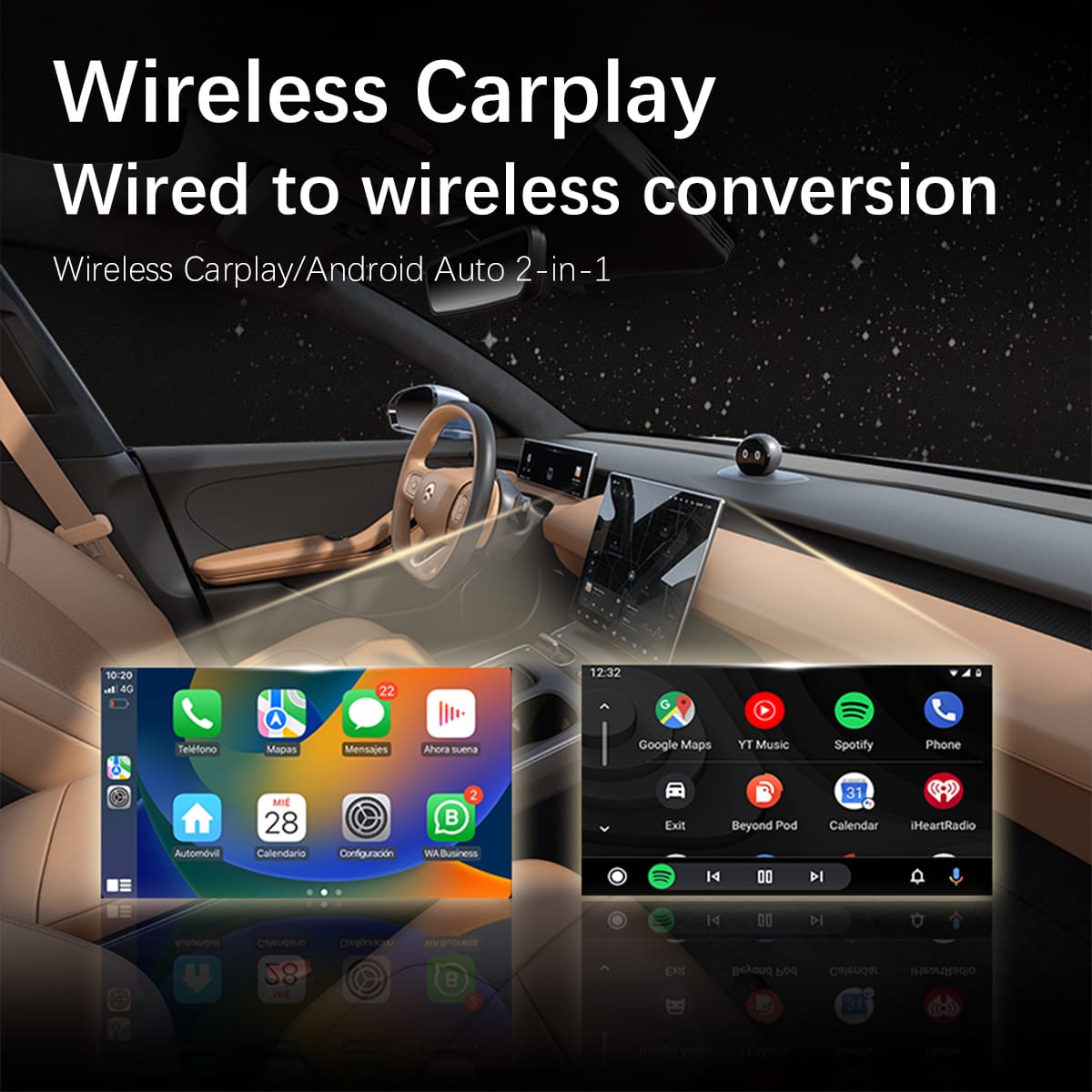 CRONY: USB Wireless CarPlay Adapter For Apple iPhone Wireless Android Auto Dongle 5G