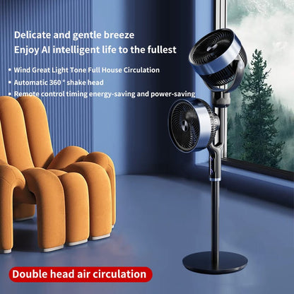 CRONY:LC-820 Custom Double Head Standing Smart BLDC Motor Remote Control Floor Double Head Stand Fan