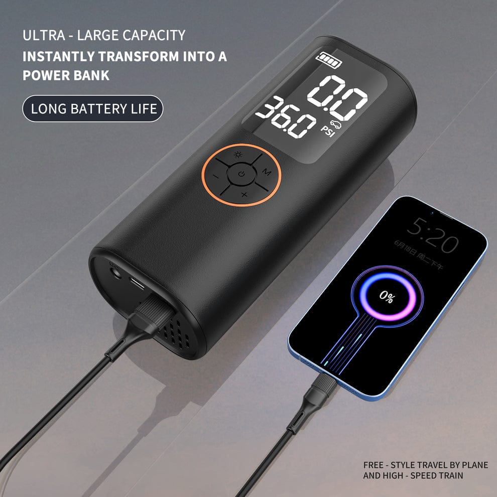 CRONY: CRONY Y-QB15 Portable Battery-Powered Car Tire Inflator Air compressor car tire inflator inflatable pump with LED light