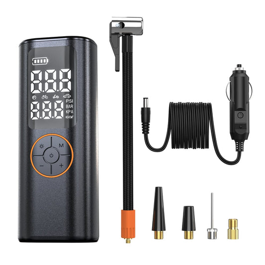 CRONY: CRONY Y-QB15 Portable Battery-Powered Car Tire Inflator Air compressor car tire inflator inflatable pump with LED light