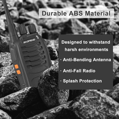 Baofeng 5W BF-888S 2PCS TYPE C  Walkie Talkies Two Way Radios Battery and Charger 2-4 KM
