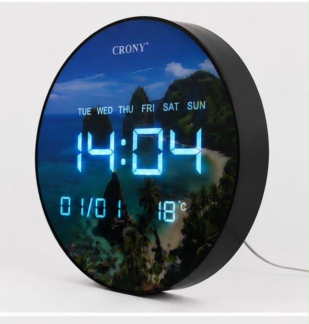 CRONY: JG1001-168 COASTAL SCENERY LED DIGITAL CLOCK