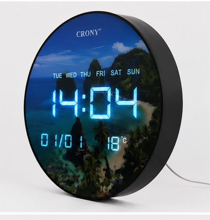 CRONY: JG1001-168 COASTAL SCENERY LED DIGITAL CLOCK