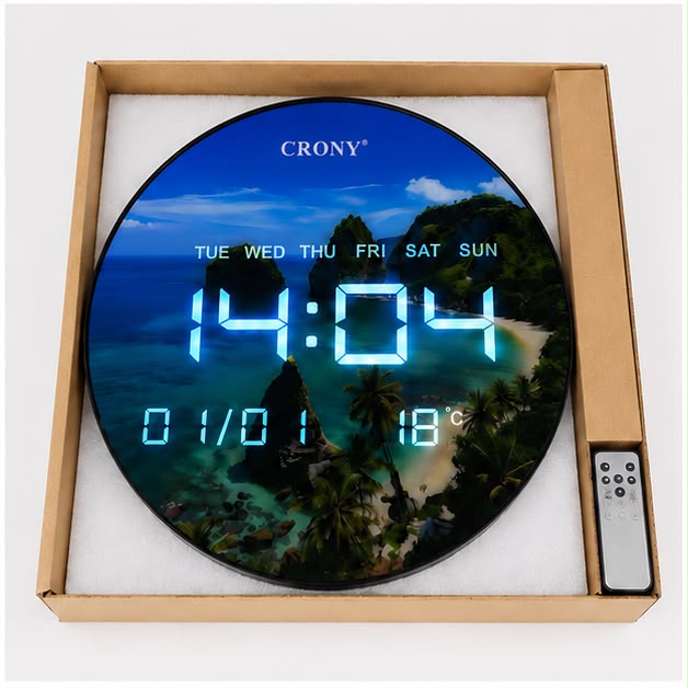 CRONY: JG1001-168 COASTAL SCENERY LED DIGITAL CLOCK