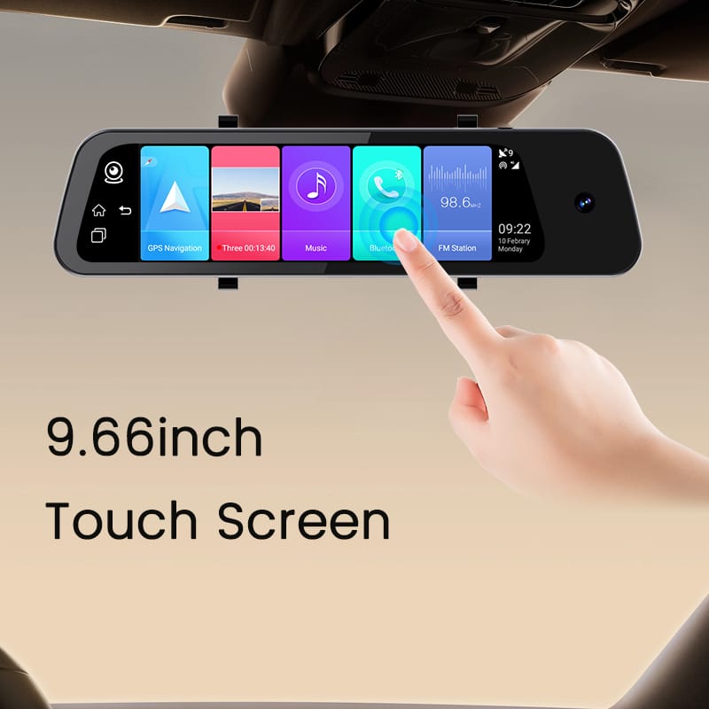 CRONY: P9000 9.66INCH 3CAMERAS 4G+ ANDRIOD DASHCAMERA