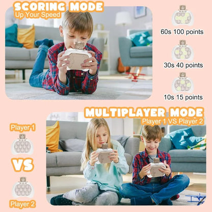 CRONY: Quick Pop Push Game Toy, Handheld Pop Game for Kids Adults, Fast Push Bubble Game, Stress Light Up Game Toys, Console Puzzle Game Console Machine, Gifts for Boys Girls Teens