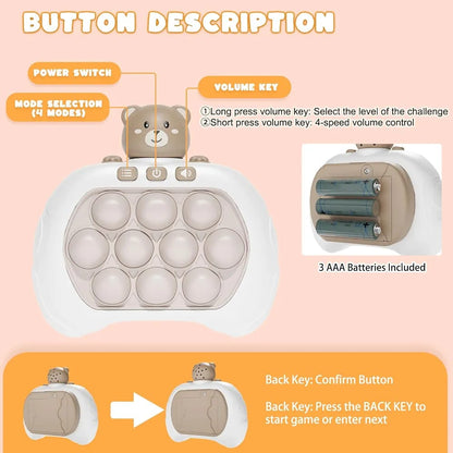 CRONY: Quick Pop Push Game Toy, Handheld Pop Game for Kids Adults, Fast Push Bubble Game, Stress Light Up Game Toys, Console Puzzle Game Console Machine, Gifts for Boys Girls Teens