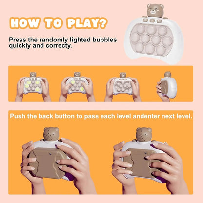 CRONY: Quick Pop Push Game Toy, Handheld Pop Game for Kids Adults, Fast Push Bubble Game, Stress Light Up Game Toys, Console Puzzle Game Console Machine, Gifts for Boys Girls Teens