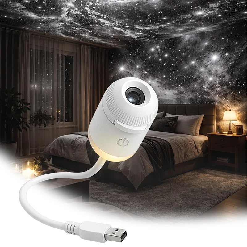 CRONY: Starry Sky Aurora Galaxy Projector Night Light HD 360° Rotating LED Mood Lamp