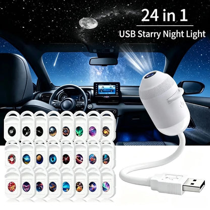 CRONY: Starry Sky Aurora Galaxy Projector Night Light HD 360° Rotating LED Mood Lamp