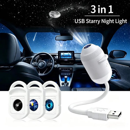 CRONY: Starry Sky Aurora Galaxy Projector Night Light HD 360° Rotating LED Mood Lamp