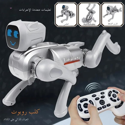 Al Smart Robot Dog, Voice Control with Wake, Programmable Actions, 30+ Movements, LED Expressions, 60-Minute Battery for Kids