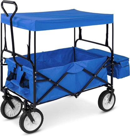 CRONY: 3015 COVER FOLDING  Outdoor  Cart for Beach, Picnic, Camping, Tailgates w/Removable Canopy, Detachable Pockets, 150lb Weight Capacity