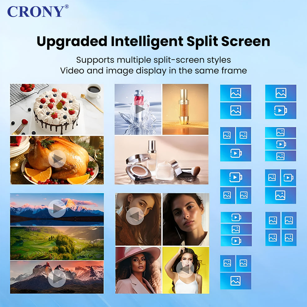 CRONY :TX55-2 55 Inch 4K Interactive Touch Screen Smart Display Android 11 LED Panel Dual Speaker Advertising machine
