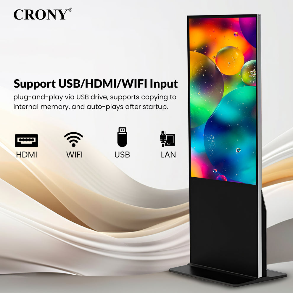 CRONY :TX55-2 55 Inch 4K Interactive Touch Screen Smart Display Android 11 LED Panel Dual Speaker Advertising machine