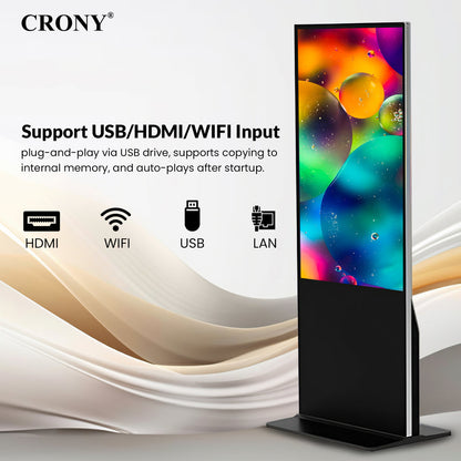 CRONY :TX55-2 55 Inch 4K Interactive Touch Screen Smart Display Android 11 LED Panel Dual Speaker Advertising machine