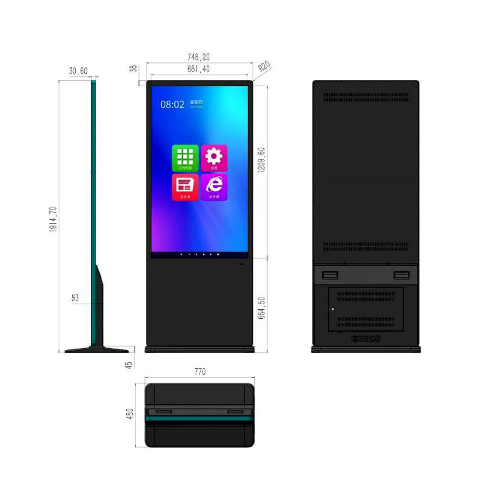 CRONY :TX55-2 55 Inch 4K Interactive Touch Screen Smart Display Android 11 LED Panel Dual Speaker Advertising machine
