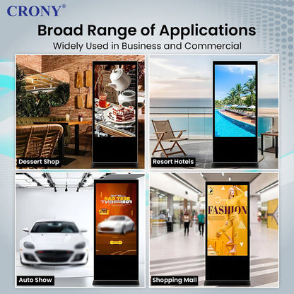 CRONY :TX55-2 55 Inch 4K Interactive Touch Screen Smart Display Android 11 LED Panel Dual Speaker Advertising machine