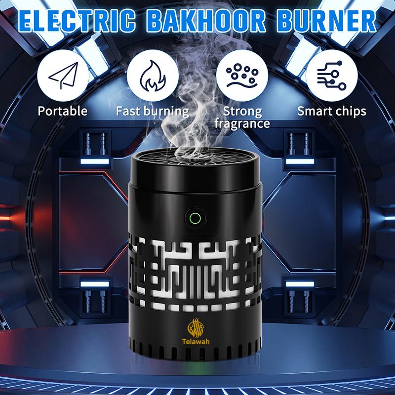 CRONY: SQ-309 Smart Quran Speaker with Electric BUkhoor Burner — features 16 reciters and 18 translations, plus app and remote control. This all-in-one oud incense diffuser, aroma diffuser, and MP3 speaker is suitable for home or car use.