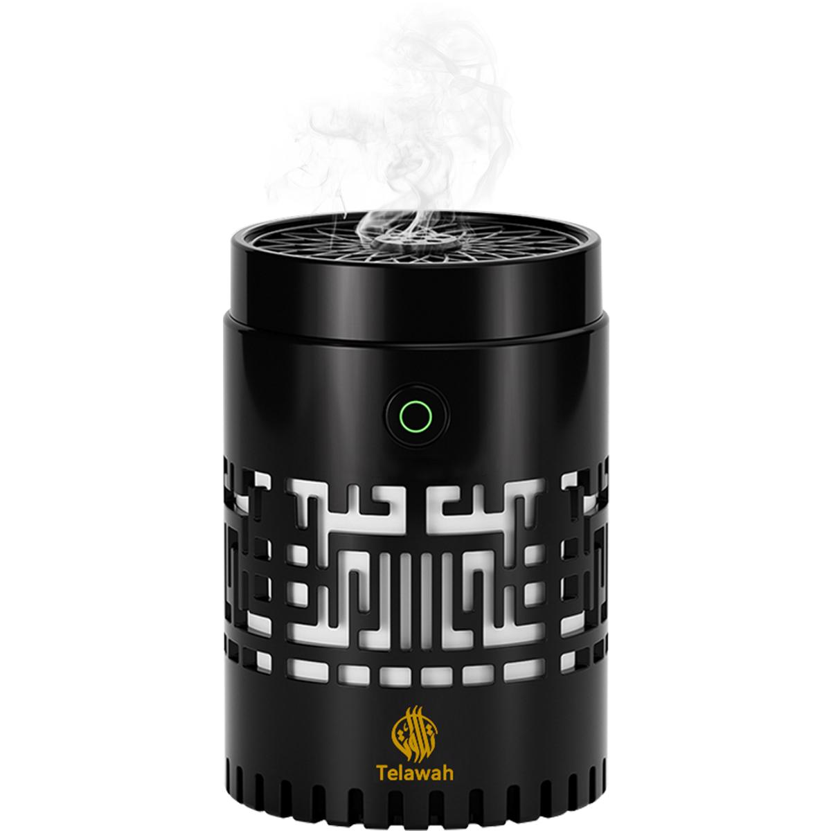 CRONY: SQ-309 Smart Quran Speaker with Electric BUkhoor Burner — features 16 reciters and 18 translations, plus app and remote control. This all-in-one oud incense diffuser, aroma diffuser, and MP3 speaker is suitable for home or car use.
