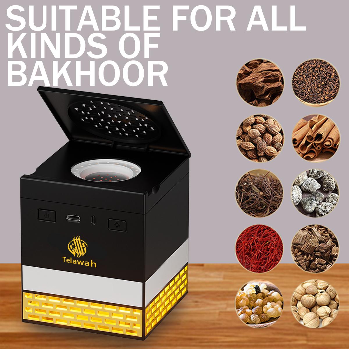 CRONY: SQ-718 Quran Speaker and Mini Bukhoor Incense Burner, Remote Control, 114 Chapters of the Quran, 18 Reciters and 16 Translations
