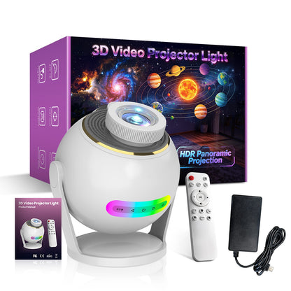 CRONY: SK19 3D VIDEO PROJECTION Perfect Design Cheap App Control 3D Video Projector with Bluetooth Speaker Ambient Light for Bedroom Home Party