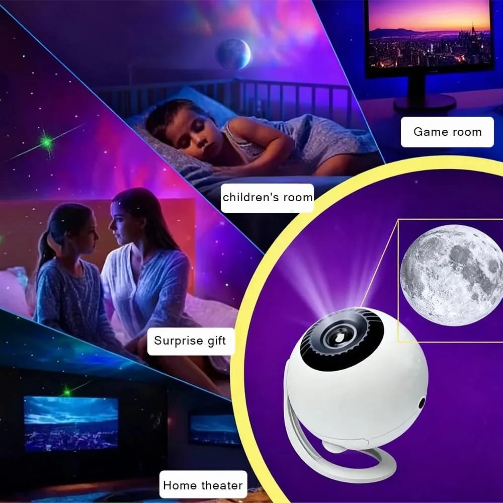 CRONY: WS-756 Mini Galaxy Star Projector Night Lamp with USB Power – 2-in-1 Star Projection and Moon Glow Light with Flexible Gooseneck for Bedrooms, Kids’ Rooms, Nurseries, Bedside Use, Home Décor, and Gifting
