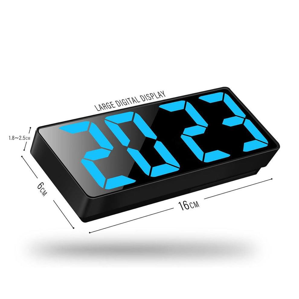 CRONY: GH0732 Colours Electronic Clock Digital Alarm Clock RGB  Colorful LED Bedside Alarm Clocks Snooze Date Time Display Color Change Big Digit Brightness Adjustable USB&Battery Powered