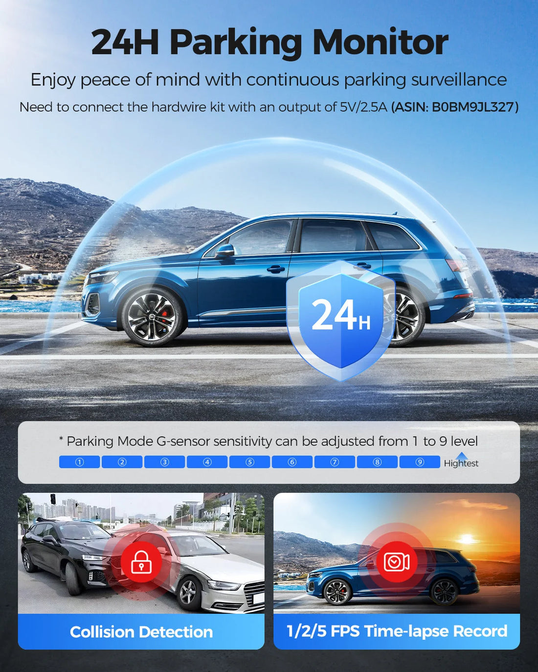 AZDOME PG17 MAX 2CH 4K Mirror Dash Cam with 12" Touch Screen