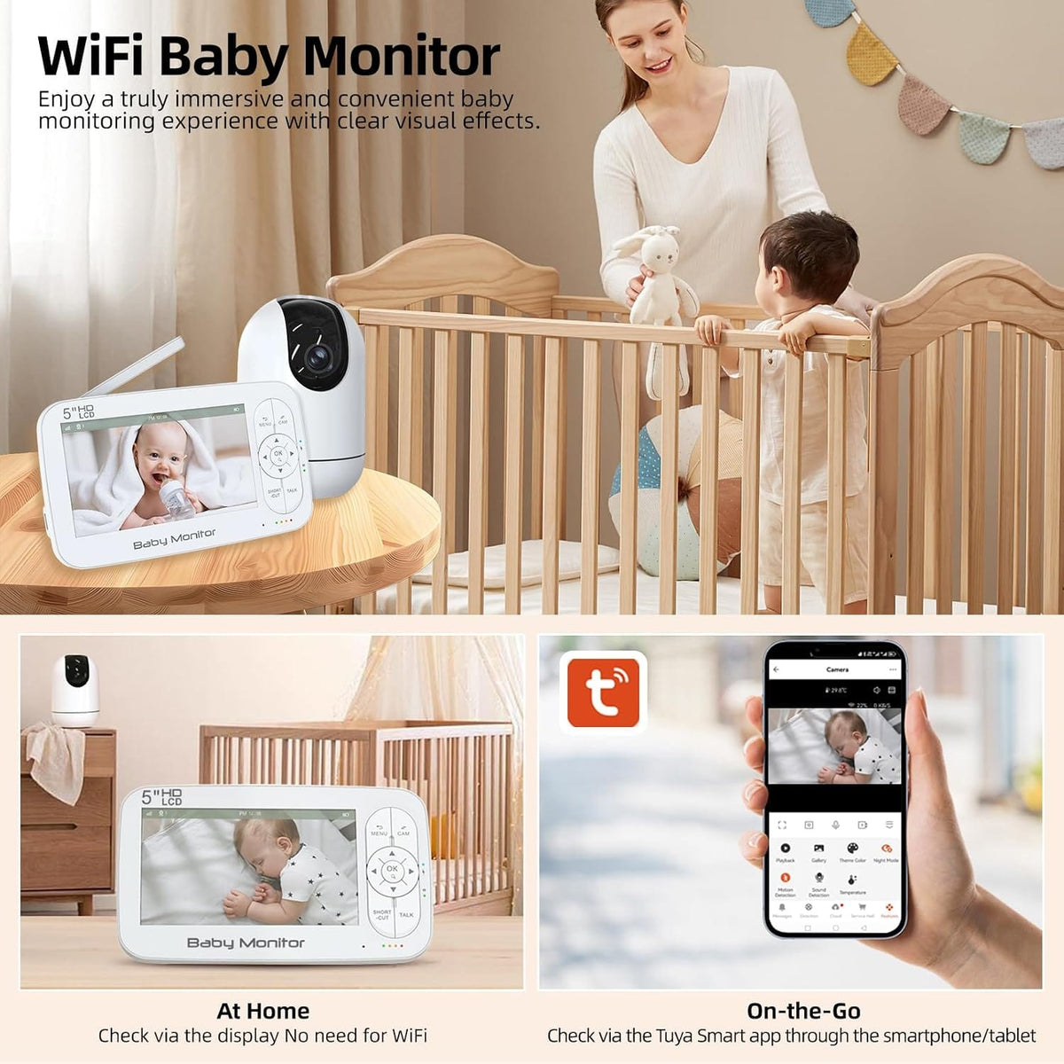 CRONY: BM5R59 5inch video baby monitor with tuya application