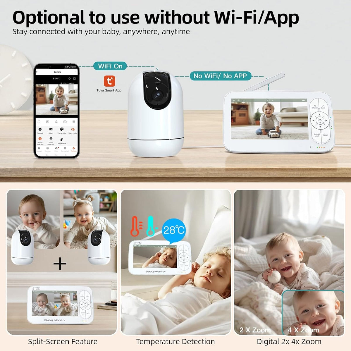 CRONY: BM5R59 5inch video baby monitor with tuya application
