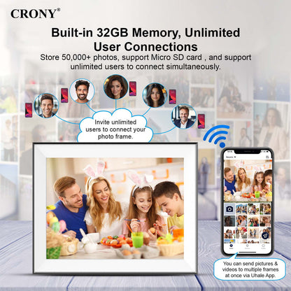 CRONY: JT16.2M-102 16.2 Inch WIFI Digital Photo Frame Android WiFi Cloud Digital Photo Frame – 32GB Touch Screen Display (JT162M-I02)