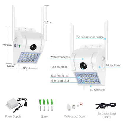 A11 V380Pro WIFI Wall Lamp Camera 1080P Wireless WiFi IP Camera Security Camera Outdoor Two Way Audio - Edragonmall.com