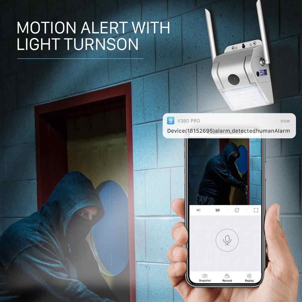 A11 V380Pro WIFI Wall Lamp Camera 1080P Wireless WiFi IP Camera Security Camera Outdoor Two Way Audio - Edragonmall.com