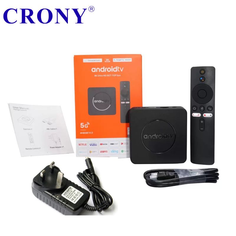 CRONY androidtv 8k Ultra HD SET-TOP box Android 14 Dual WIFI