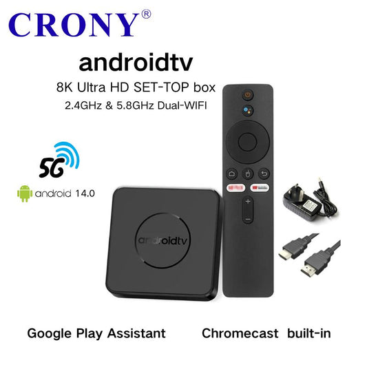 CRONY androidtv 8k Ultra HD SET-TOP box Android 14 Dual WIFI
