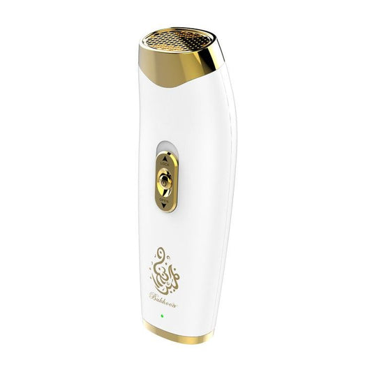 B11 upright hand-held Bukhoor Aromatherapy Portable Arabic Electric Bakhoor Incense Burner | White+Golden - Edragonmall.com