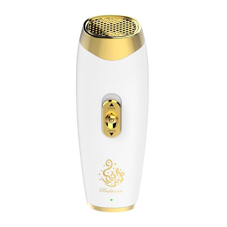 B11 upright hand-held Bukhoor Aromatherapy Portable Arabic Electric Bakhoor Incense Burner | White+Golden - Edragonmall.com