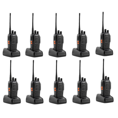 10 Pcs Walkie Talkies BF-888S Baofeng Handheld Two Way Radios Battery and Charger - Edragonmall.com