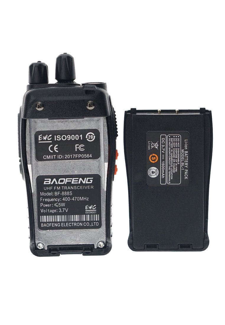 2 Pcs Walkie Talkies BF-888S Baofeng Handheld Two Way Radios Battery and Charger - Edragonmall.com